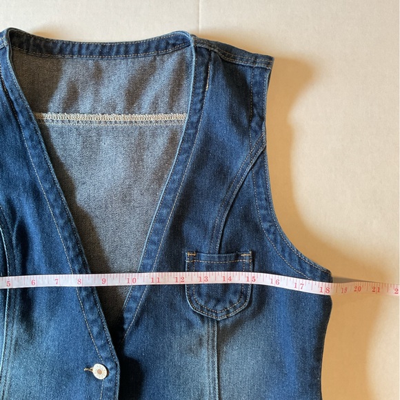 Denim Vest with Button Closure - Picture 4 of 4